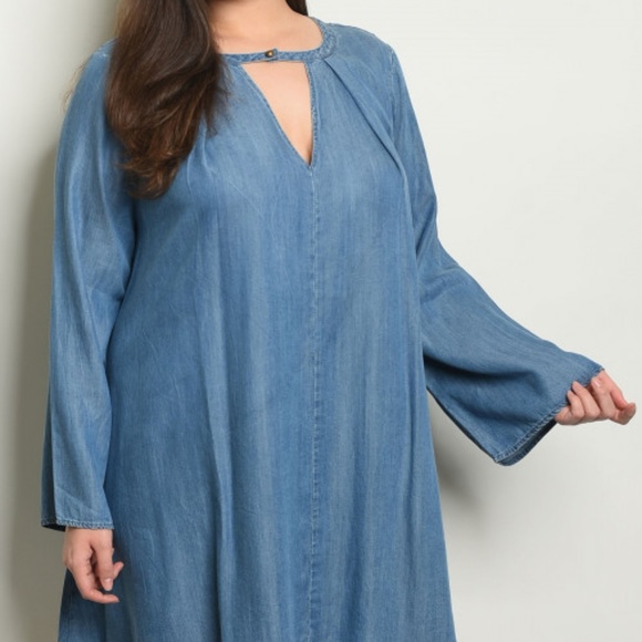 1 LEFT! 1X, 2X & 3X CHOKER DENIM DRESS! - Picture 7 of 8